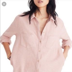 Madewell Sunday pink flannel shirt